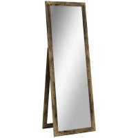 HOMCOM 58" x 20" Floor Standing Mirror, Full Body Mirror for Bedroom, Living Room, Rustic Brown(m-11)