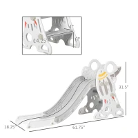 Qaba Kids Indoor Slide for Toddlers Ages 1.5-3, Small Toddler Slide, Space Toy Playset for Girls and Boys, Gray(m-3)