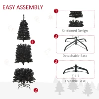 HOMCOM 7 FT Artificial Christmas Tree Pencil Xmas Tree with Stand, 818 Tips, Holiday Home Indoor Decoration for Party, Black(m-7)