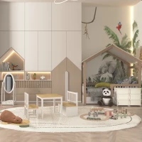 HOMCOM Full Length Mirror for Children, Adjustable to be Viewed From Multiple Angles Dress-up and Make-up, White(m-9)