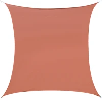 Outsunny 16' x 20' Sun Shade Sail Canopy Outdoor Shade Sail Cloth for Patio Deck Yard with D-Rings and Rope Included, Brick Red(m-11)