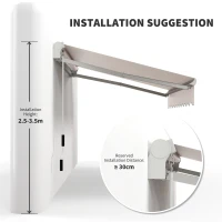 Outsunny 8' x 6.6' Patio Retractable Awning, Manual Exterior Sun Shade Deck Window Cover, Beige(m-7)