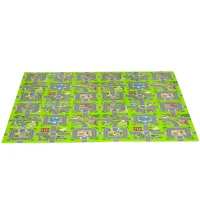 Qaba Kids Foam Puzzle Floor Tiles Baby Toddler Play Mat 36Pcs w/ 24 Side Mat Anti-slip Crawling Learning with End Border Playground Pattern 35SqFt EVA(m-11)