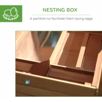 PawHut 75" Wooden Chicken Coop with Nesting Box, Outdoor Hen House with Removable Tray, Ramp, Run, Poultry Cage for Garden Backyard, Natural Wood(m-6)