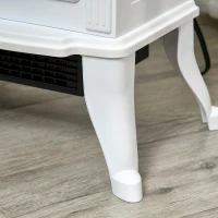 HOMCOM Electric Fireplace Heater, Freestanding Fireplace Stove with Realistic Logs and Flame Effect, 750W/1500W, White(m-9)