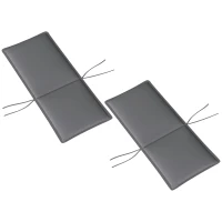Outsunny Outdoor Chair Cushions Set of 2 High Back Patio Seat Cushions UPF50+ Fade Resistant Yarn-Dyed Polyester, Dark Grey(m-2)