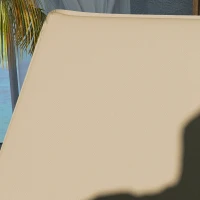 Outsunny Foldable Chaise Lounge Cushion Set of 2, Outdoor Lounge Chair Cushion Set, UPF50+ 200gsm Fabric, 76" x 23", Beige(m-9)