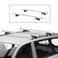 HOMCOM 2pc Roof Rack Car Roof Top Lockable Aluminum Cross Bars Adjustable Baggage Luggage Carrier, Silver (53")(m-1)