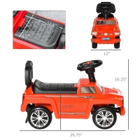 Aosom Kids Ride on Push Car, SUV Style Sliding Walking Car for Toddle with Horn, Music, Working Lights, Hidden Storage and Anti-dumping System, Red(m-3)