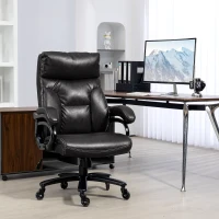 Vinsetto Big and Tall Office Chair, 400 lbs, Executive Computer Desk Chair with PU Leather, Swivel Wheels, Black(m-2)
