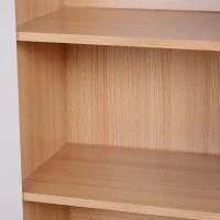 HOMCOM 35.5" Shoe Cabinet, 3-Tier Free Standing Shoe Storage Cabinet with Adjustable Shelves and 5 Open Cubes for Entryway, Hallway, Living Room, Natural(m-10)