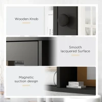 HOMCOM Mirrored Bathroom Wall Cabinet Wall Mounted Medicine Cabinet with Door & Shelves, Black(m-4)