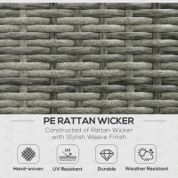 Outsunny 6 Pieces Outdoor PE Rattan Wicker Patio Furniture Sofa Set with Thick Cushions, Deluxe Garden Sectional Couch with Glass Top Table, Mixed Grey and Dark Grey(m-4)