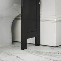kleankin Modern Over The Toilet Storage, Bathroom Cabinets Over Toilet with Open Shelves and Double Door Cabinet, Black(m-10)