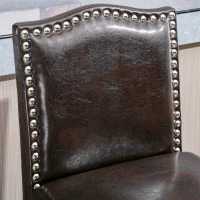 HOMCOM 2 Pieces Retro Style Bar Stools Tall Chair with Back  Footrest for Home Pub(m-9)