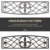 Outsunny 2-Person Porch Swing, Hanging Steel Patio Swing, Outdoor Swing Bench with Fleur-de-Lis Design for Garden Deck, 528 LBS Weight Capacity, Bronze(m-6)