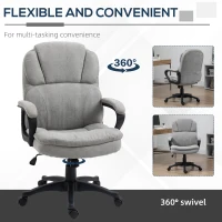 Vinsetto Massage Office Chair with 2 Vibration Motor Points, USB Power, Height Adjustable Executive Computer Chair, Comfy Desk Chair, Gray(m-8)