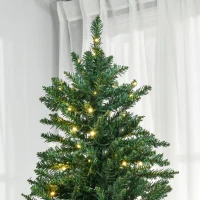 HOMCOM 7ft Pre-Lit Full Douglas Fir Artificial Christmas Tree with Realistic Branches, 700 Warm White LED Lights and 2154 Tips(m-9)