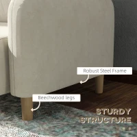 HOMCOM 58" 2 Seat Sofa, Modern Love Seats Furniture, Upholstered 2 Seater Couch, Solid Wood Frame, Beige(m-6)