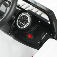 Aosom 12V Kids Battery Powered Off Road Truck with Remote Control Speeds Lights MP3 LCD Power Indicator Adjustable Speed White(m-9)