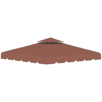 Outsunny 10' x 10' Gazebo Replacement Canopy, Gazebo Top Cover with Double Vented Roof for Garden Patio Outdoor TOP ONLY, Coffee(m-11)