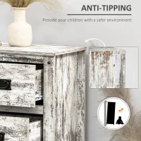 HOMCOM Industrial Sideboard Buffet Cabinet, Kitchen Cabinet with 4 Drawers, 1 Door, Adjustable Shelf Coffee Bar Cabinet, Distressed White(m-6)