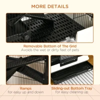 PawHut 6-tier Platform Rolling Small Animal Cage Rabbit Hutch Pet Play House with Platform, Ramp,Removable Tray. 4 universal wheels (Black) for Bunny Pet Mink Chinchilla(m-7)