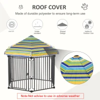 PawHut 48" x 41" Heavy-Duty Metal Dog Playpen, Outdoor Pet Cage Kennel, Puppy Exercise Fence Barrier with Weather-Resistant Polyester Roof, Locking Door, & Metal Frame(m-6)