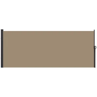 Outsunny 13' x 5' Retractable Side Awning, Outdoor Privacy Screen for Garden, Hot Tub, Balcony, Terrace, Pool, Khaki(m-11)