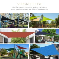 Outsunny Rectangle 20'x 16' Sun Shade Sail Top Cover Fabric Outdoor Shelter Backyard Window Garden Sand Carrying Bag Sand(m-9)