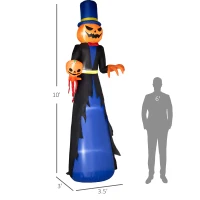 HOMCOM 10ft Inflatable Halloween Pumpkin Head Reaper, Blow Up LED  Display for Garden Indoor Outdoor(m-3)