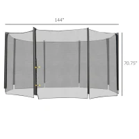 Aosom 12' Round Trampoline Enclosure Trampolining Bounce Safety Net Fence Replacement(m-3)
