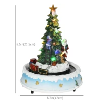 HOMCOM Animated Christmas Village with Relief Base Pre-lit Musical Collectable Decor with Moving Train Winter Wonderland Set for Indoor Holiday Displays(m-3)