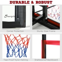Soozier Wall Mounted Basketball Hoop, Basketball Goal Combo Kit with 43" x 30" Shatter Proof Backboard, Durable Bracket and All Weather Net for Outdoor Use(m-5)