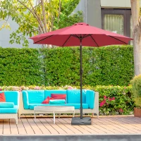 Outsunny 44lbs Square Cement Patio Umbrella Base Stand, Outdoor Garden Parasol Base Umbrella Weight Stand Holder Fits Φ1.3", Φ1.5" and Φ2.0" Pole - Black(m-8)