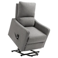 HOMCOM Electric Lift Recliner Chair Rising Power Chaise Lounge Fabric Sofa with Remote Control & Side Pocket for Living Room(m-11)