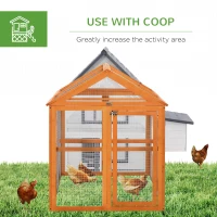 PawHut Wooden Chicken Run, Combinable Design with Perches, 4.6' x 2.8', Orange(m-6)