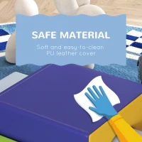 Qaba 4 Piece Foam Play Set for Toddlers and Children, Dark Colour(m-7)