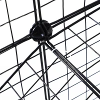 PawHut 40 Pcs Small Animal Cage Bunny Hutch Portable Metal Wire with Ramps for Kitten Chinchilla, Black(m-9)