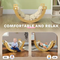 Qaba 3 in 1 Wooden Climbing Toy for Toddlers with Cushion Pad(m-5)