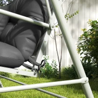 Outsunny 59" Tufted Bench Cushions & Throw Pillows, Replacement Bench Seat Pad, Back & 2 Pillows for Outdoor Furniture, Charcoal(m-9)