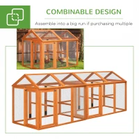 PawHut Wooden Chicken Run, Combinable Design with Perches, 4.6' x 2.8', Orange(m-7)