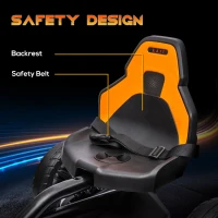 Aosom 12V Electric Go Kart for Kids w/ Adjustable Speed, Orange(m-6)
