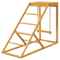 PawHut Chicken Activity Play for Healthy & Happy Animals with Chicken Perches & Hen Ladder, Chicken Coop Toy, Yellow(m-11)