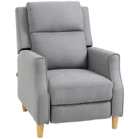 HOMCOM Manual Recliner Chair with Footrest, Thick Padded Reclining Chair Sofa Chair for Living Room Bedroom, Gray(m-1)
