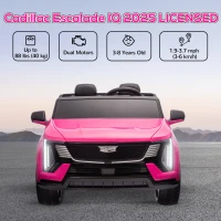Qaba 2-Seater Ride on Truck, 12V Cadillac Escalade Licensed Kids Electric Car with Remote , Spring Suspension, Pink(m-5)