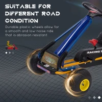 Soozier Pedal Go Kart Racing Style Children Ride On Car Outdoor Racer Adjustable Seat(m-5)