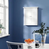 kleankin Over Toilet Storage Cabinet, Bathroom Wall Cabinet with Adjustable Shelf for Living Room and Entryway, White(m-9)