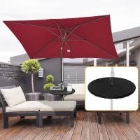 Outsunny 20" Umbrella Table Tray, Easy to Install Table-Top, Round Portable for Swimming Pool, Beach, Patio, Deck, Garden, Black(m-2)