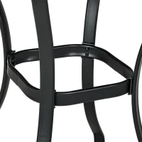 Outsunny 28" Outdoor Bar Table, Patio Furniture with Metal Frame Square Garden Table with Plastic Board w/ Wood Grain Effect, Brown(m-10)